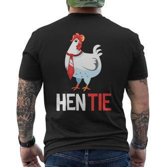 Hen Tie For Men Women Chicken Japanese Anime Men's T-shirt Back Print | Mazezy