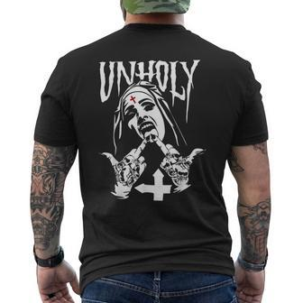 Horror Unholy Nun Occult Gothic Satanic Nun Tattoos Men's T-shirt Back Print - Monsterry DE