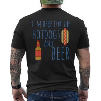 Hot Dog I'm Here For The Hotdogs And Beer Men's T-shirt Back Print - Monsterry