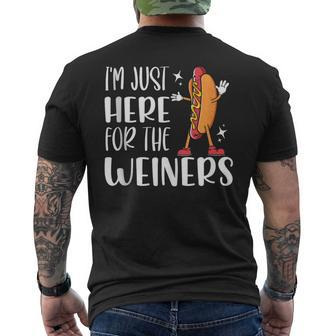 Hot Dog I'm Just Here For The Wieners Sausage Lovers Men's T-shirt Back Print - Monsterry UK
