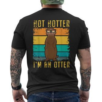 Hot Hotter Otter Vintage Men's T-shirt Back Print - Monsterry