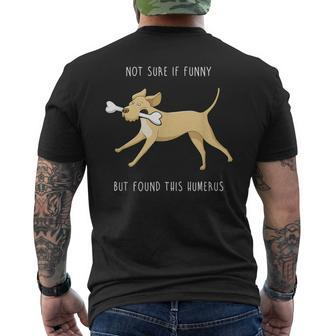Humerus Bone Retriever Forensic Humor Dog Men's T-shirt Back Print - Monsterry