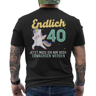 Humour Endlich 40 Jahre Birthday T-Shirt mit Rückendruck - Seseable