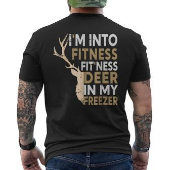 Hunter Dad I'm Into Fitness Deer Freezer Hunting Men's T-shirt Back Print - Seseable