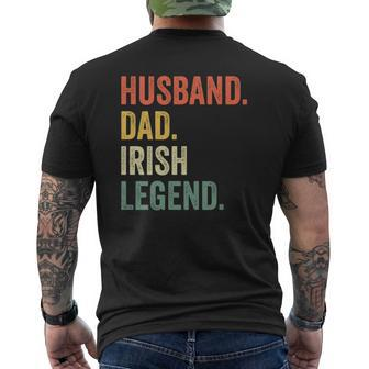 Husband Dad Irish Legend Vintage St Patrick's Day Mens Back Print T-shirt | Mazezy