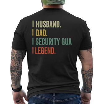 Husband Dad Security Guard Legend Vintage Retro Men's T-shirt Back Print - Monsterry UK