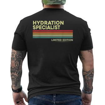 Hydration Specialist Birthday Job Tittle Vintage Men's T-shirt Back Print - Monsterry AU