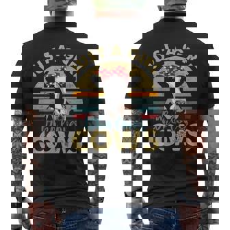 I'm Just A Girl Who Loves Cows Cow Farmer Farm Men's T-shirt Back Print | Mazezy