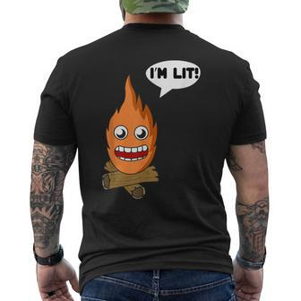 I'm Lit Campfire Bonfire Camping New Men's T-shirt Back Print - Monsterry