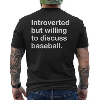 Introverted But Willing To Discuss Baseball Player Men's T-shirt Back Print - Monsterry UK