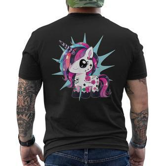 Ironic Cool Unicorn Punk Rock Music Festival Men's T-shirt Back Print - Seseable