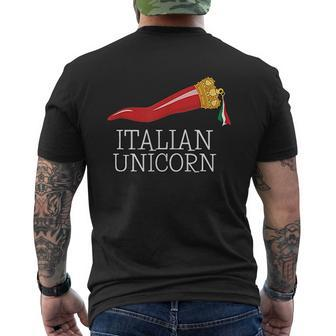 Italian Lucky Charm Cornicello Italian Mens Back Print T-shirt - Seseable