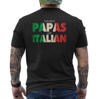 Italian Papa Best Papas Are Italian Flag Mens Back Print T-shirt | Mazezy
