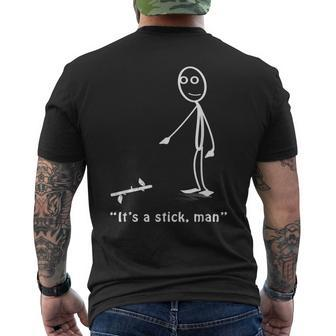 It's A Stick Man Stickman Costume Stick Figure Men's T-shirt Back Print - Monsterry