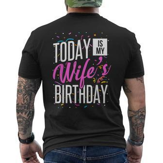 It's My Wife's Birthday Today Is My Wife's Birthday Men's T-shirt Back Print - Thegiftio