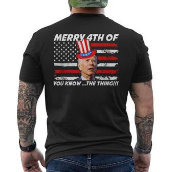 Joe Biden Dazed Merry 4Th Of You Know The Thing V2 Mens Back Print T-shirt - Thegiftio UK