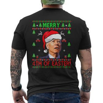 Joe Biden Merry 4Th Of Easter Christmas Ugly Sweater Mens Back Print T-shirt - Thegiftio