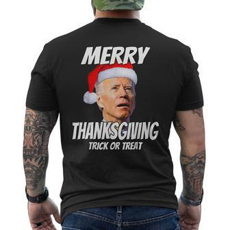 Joe Biden Merry Thanksgiving Trick Or Treat V2 Mens Back Print T-shirt - Thegiftio