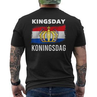 Koningsdag Netherlands Flag Dutch Holidays Kingsday Men's T-shirt Back Print - Monsterry DE