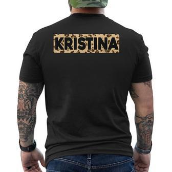 Kristina Leopard Print Personalized Name Kristina Men's T-shirt Back Print - Seseable