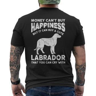 Labrador Lab Lover Money Happiness Pet Dog Joke Saying Men's T-shirt Back Print - Monsterry DE