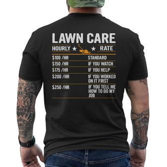 Lawn Care Hourly Rate Labor Rates Co-Workers Men's T-shirt Back Print - Monsterry DE