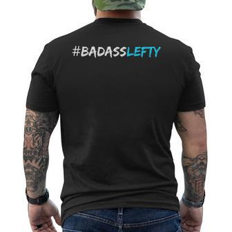 Left-Handed Pride Badass Lefty Men's T-shirt Back Print - Monsterry