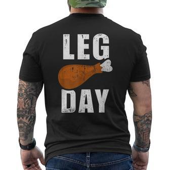 Leg Day For Fitness Exercise Gym Thanksgiving Dinner Men's T-shirt Back Print - Monsterry DE