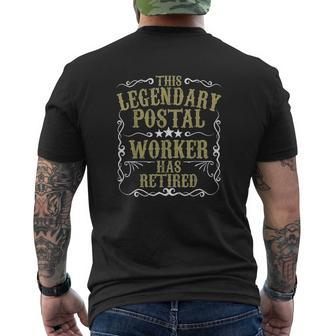 Legendary Postal Worker Retired Retirement Idea Mens Back Print T-shirt - Thegiftio UK