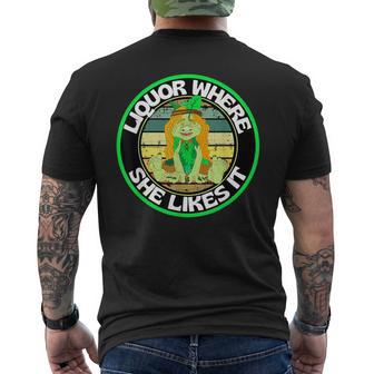 Liquor Where She Likes It Green Troll Lady Men's T-shirt Back Print - Monsterry