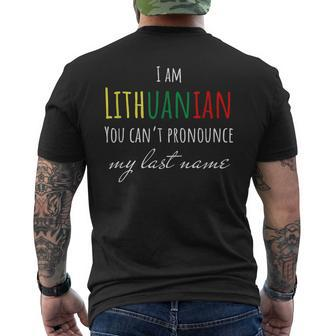 Lithuanian Lithuania You Can’T Pronounce My Last Name Men's T-shirt Back Print - Seseable