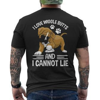 I Love Boxer Wiggle Butt Apparel For Puppy Dog Owners Men's T-shirt Back Print | Mazezy