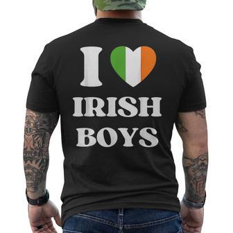 I Love Irish Boys I Red Heart British Boys Ireland Men's T-shirt Back Print - Thegiftio