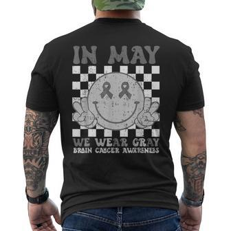 In May We Wear Gray Brain Cancer Tumor Awareness Men's T-shirt Back Print - Monsterry