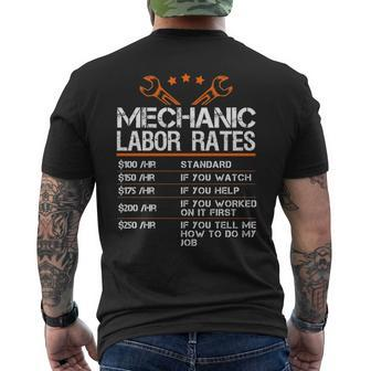 Mechanic Hourly Rate Gif Labor Rates Men's T-shirt Back Print | Mazezy