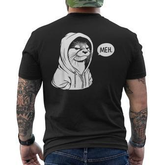 Meh Otter For Otters Lovers Men's T-shirt Back Print - Seseable