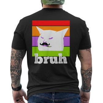 Meme Saying Bruh With Cat-Cinco De Mayo-Mexican Fiesta Men's T-shirt Back Print - Monsterry