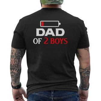 Mens Dad Of 2 Boys Best Cool Father's Day For Dad Mens Back Print T-shirt | Mazezy
