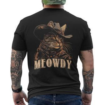 Meowdy Cat Cute Animal Adorable Cowboy Cats Kitten Men's T-shirt Back Print - Monsterry CA