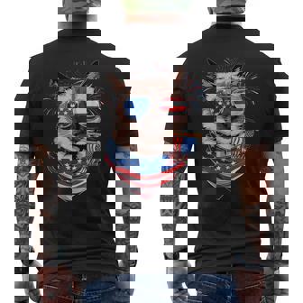 Meowica Siamese Cat Lover Owner Usa Flag 4Th Of July Men's T-shirt Back Print | Mazezy