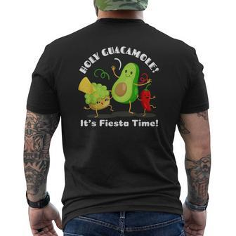 Mexican Food Holy Guacamole Its Fiesta Time Mens Back Print T-shirt - Seseable