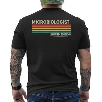 Microbiologist Birthday Worker Job Tittle Vintage Men's T-shirt Back Print - Monsterry