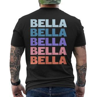 Modern Repetitive Text First Name Bella Men's T-shirt Back Print - Seseable