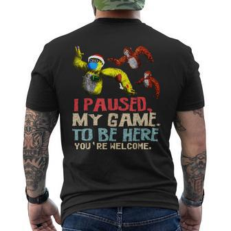 Monke Tag Gorilla Birthday Decorations Vr Gamer Men's T-shirt Back Print - Seseable
