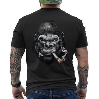 Monkey Cigar Gorilla Smoking Cigarette Men's T-shirt Back Print - Monsterry DE