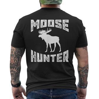 Moose Hunter Cool Hunting Bull Idea Men's T-shirt Back Print - Monsterry