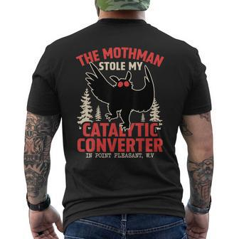 Mothman Stole My Catalytic Converter Mothman Cryptid Men's T-shirt Back Print - Seseable