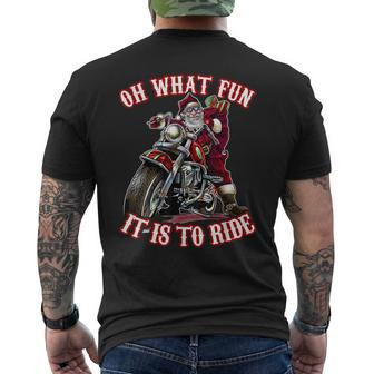 Motorcycle Biker Grandpa Santa Rider Christmas Mens Back Print T-shirt - Thegiftio UK