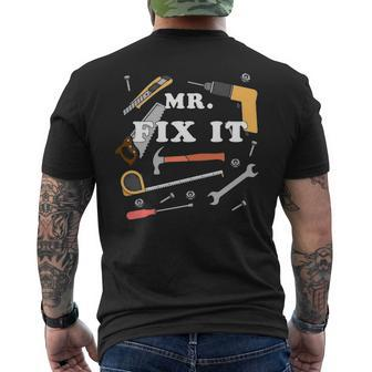 Mr Fix It Carpenter Woodworker Tools Men's T-shirt Back Print | Mazezy