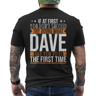 Name Dave Men's T-shirt Back Print - Seseable